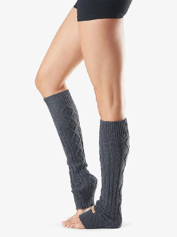 Women's quick - dry socks for water activitiesToesox Knee High Leg Warmers - Charcoal Grey - One Size