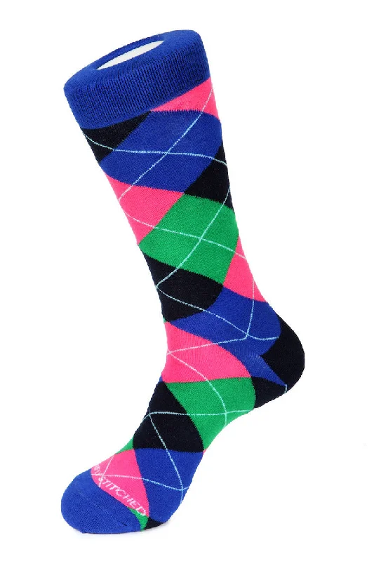 Women's microfiber socks for a lightweight optionGlow Stick Party Argyle Sock