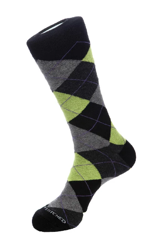 Women's non - slip socks for safetyMint Chip Argyle Sock