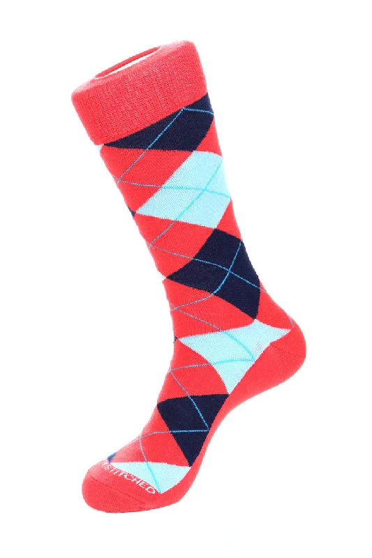 Women's adjustable - fit socks for a customized feelCoral Reef Argyle Sock