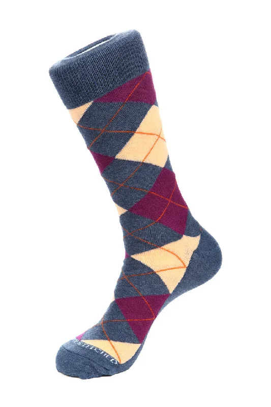 Women's microfiber socks for a lightweight optionRaspberry Champagne Argyle Socks Sock