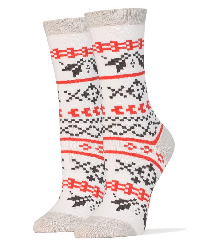 Women's cushioned sole socks for shock absorptionWinter Wonderland